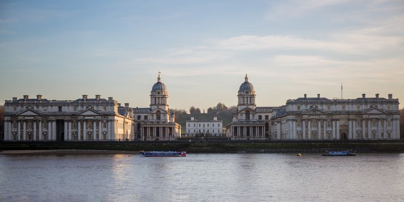 Greenwich campus view with historic buildings